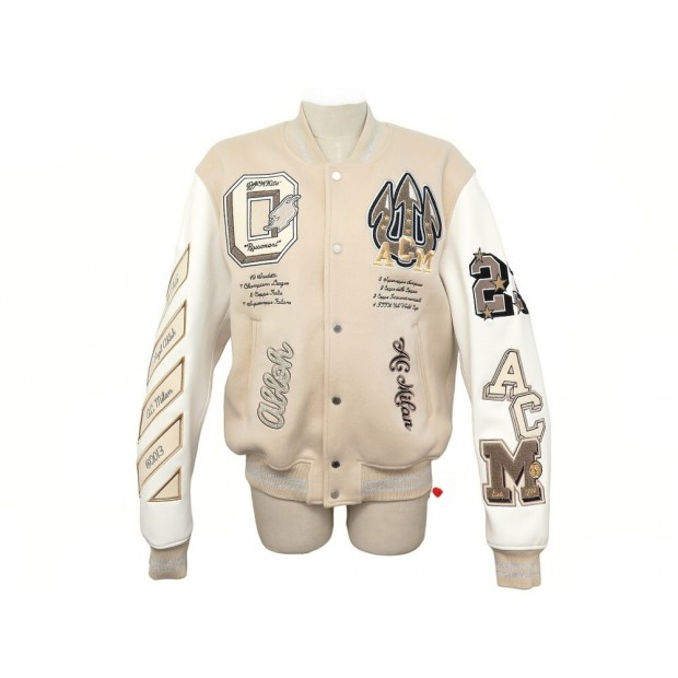 NEUF BLOUSON OFF-WHITE VARSITY AC MILAN EDITION LIMITEE M 48 VESTE JACKET 3450€