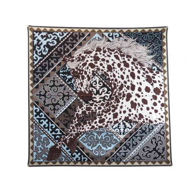 NEUF FOULARD HERMES APPALOOSA DES STEPPES CARRE 90 EN SOIE NEW SCARF RARE