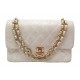 VINTAGE SAC A MAIN CHANEL TIMELESS CLASSIQUE MEDIUM EN CUIR BLANC HAND BAG 9700€