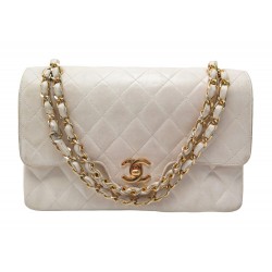 VINTAGE SAC A MAIN CHANEL TIMELESS CLASSIQUE MEDIUM EN CUIR BLANC HAND BAG 9700€