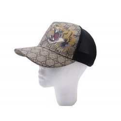 NEUF CASQUETTE GUCCI BASEBALL SUPREME GG TIGER 426887 XL 60 NEW CANVAS HAT 380€