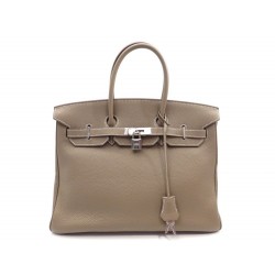 SAC A MAIN HERMES BIRKIN 35 CM CUIR TOGO ETOUPE 