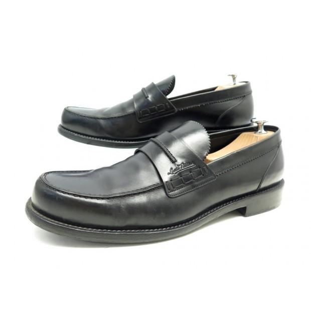 Louis Vuitton Black Patent Leather Oxford Flat Loafer Shoes Size 8