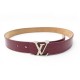 CEINTURE LOUIS VUITTON BOUCLE INITIALES LV M9805 T80 CUIR EPI BORDEAUX BELT 445€