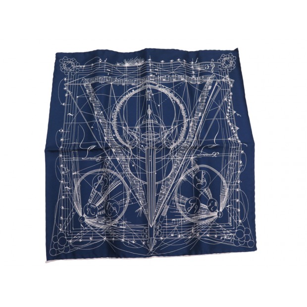 NEUF FOULARD GAVROCHE HERMES LA MUSIQUE DES SPHERES CARRE SOIE SILK SCARF 210€