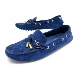 CHAUSSURES LOUIS VUITTON MOCASSINS GLORIA 36 VEAU VELOURS MONOGRAM SHOES 720€