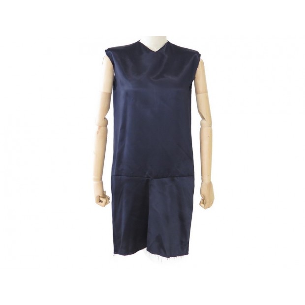 ROBE CELINE SANS MANCHE 26M234669 38 M EN VISCOSE & SOIE BLEUE MARINE DRESS 790€