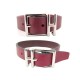 BRACELET HERMES NATHAN T4 EN CUIR REVERSIBLE BORDEAUX & ROUGE PALLADIUM 549€