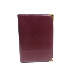 VINTAGE PORTEFEUILLE CARTIER EN CUIR BORDEAUX MIXTE PORTE CARTE BILLFOLD 310€