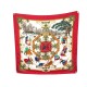 FOULARD HERMES JOIES D'HIVER JOACHIM METZ EN SOIE BROCHEE JACQUARD ROUGE 495€