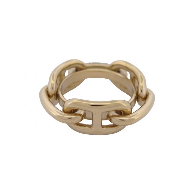 NEUF ANNEAU DE FOULARD HERMES REGATE CHAINE D'ANCRE DORE GOLD SCARF RING 190€