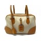 SAC A MAIN PRADA BOWLING BIMATIERE TOILE BEIGE & CUIR CAMEL CANVAS HANDBAG 1165€