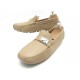 NEUF CHAUSSURES LOUIS VUITTON MOCASSINS LOMBOK 8.5 42.5 CUIR BEIGE BOITE 590€