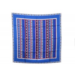 NEUF FOULARD CHRISTIAN DIOR GEOMETRIE CARRE EN SOIE BLEU FEMME SILK SCARF 265€