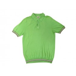 NEUF POLO HERMES 44 S EN LIN & SOIE VERT HOMME TOP LINEN SILK MEN 310€