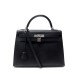 NEUF SAC A MAIN HERMES KELLY 32 SELLIER CUIR EPSOM NOIR BANDOULIERE NEW HANDBAG