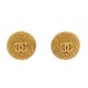 VINTAGE BOUCLES D'OREILLES CHANEL 1995 LOGO CC EN METAL DORE GOLDEN EARRINGS