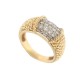 BAGUE WASKOLL 54 EN OR JAUNE 7.8GR SERTIE DE 19 DIAMANTS 0.38 CT DIAMOND RING