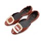 CHAUSSURES ROGER VIVIER CHIPS 39 BALLERINES EN CUIR VERNI MARRON SHOES 590€