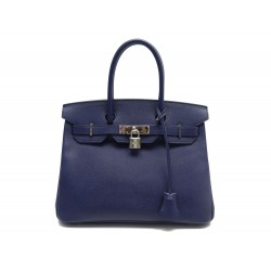 NEUF SAC A MAIN HERMES BIRKIN 30 EN CUIR EPSOM BLEU ENCRE BLUE NEW HANDBAG PURSE