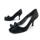 CHAUSSURES STUART WEITZMAN ESCARPINS SATIN NOIR 37.5 