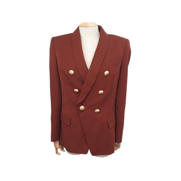 NEUF VESTE BALMAIN BLAZER A DOUBLE BOUTONNAGE TETES DE LION M 38 JACKET 1890€