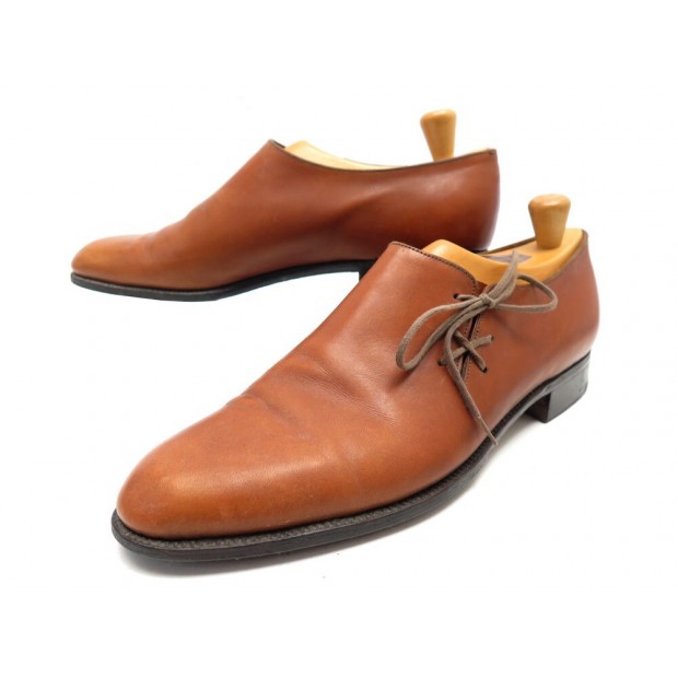 CHAUSSURES JM WESTON RICHELIEU ONE CUT 11C 44.5 45 FIN EN CUIR MARRON SHOES 970€