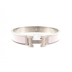 NEUF BRACELET HERMES CLIC H ROSE ARGENTE 