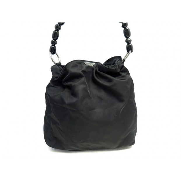 SAC A MAIN CHRISTIAN DIOR MALICE PERLA EN TOILE NOIRE BLACK CANVAS PURSE 1200€