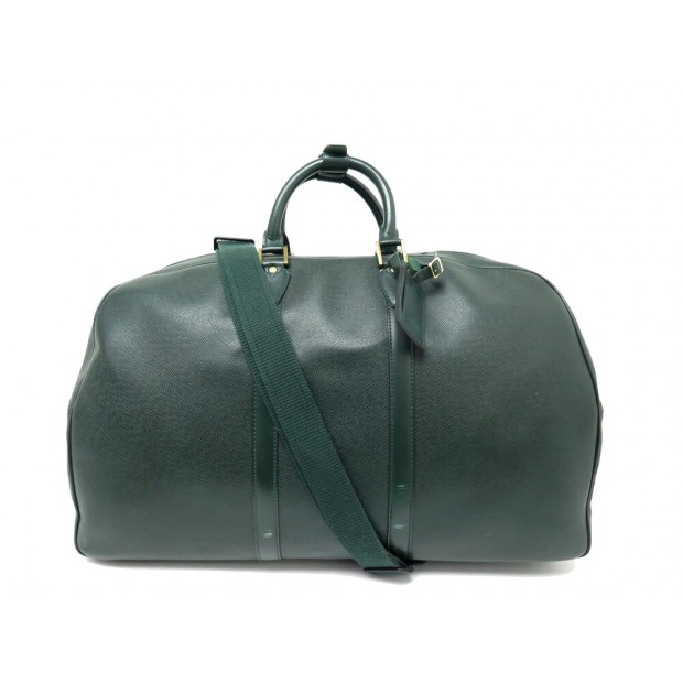 VINTAGE SAC A MAIN DE VOYAGE LOUIS VUITTON KENDALL 55 CUIR TAIGA VERT BAG 2880€