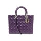 SAC A MAIN CHRISTIAN DIOR LADY LARGE M0566ONGE CUIR CANNAGE VIOLET HANDBAG 6200€