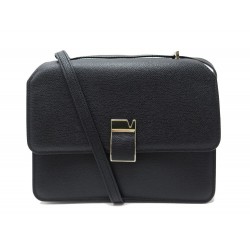 NEUF SAC A MAIN VALEXTRA NOLO MEDIUM CUIR GRAINE NOIR BANDOULIERE NEW BAG 3100€