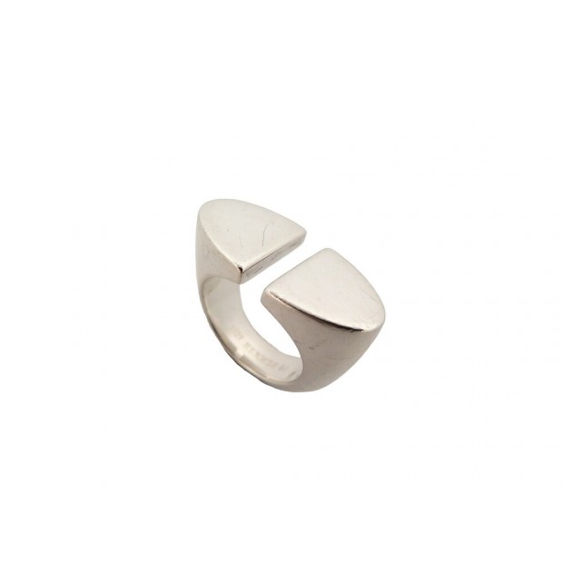 bague hermes chaine d'ancre initiale argent massif t54