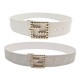 CEINTURE FENDI EN TOILE MONOGRAMME F BOUCLE FF DOREE T 95 ECRU CANVAS BELT 450€