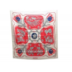 FOULARD HERMES TSUBA VAUZELLES CARRE EN SOIE AVEC BOITE & SAC SILK SCARF 350€