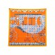 NEUF FOULARD HERMES BALADE ECOSSAISE H003754S CARRE 90 EN SOIE ORANGE SCARF 460€