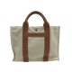 SAC A MAIN HERMES TOTO MM CABAS TOILE ET CUIR ECRU CANVAS HAND BAG PURSE 1000€