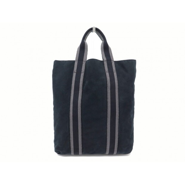 SAC A MAIN HERMES TOTO VERTICAL EN TOILE BLEU MARINE CABAS NAVY TOTE BAG 1380€