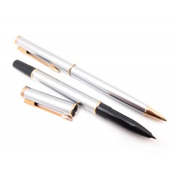 NEUF PARURE STYLOS BILLE & FEUTRE WATERMAN POUR AIR FRANCE ARGENTE BALLPOINT PEN