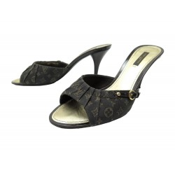 CHAUSSURES LOUIS VUITTON MULES TOILE MINI MONOGRAM LIN 38.5 PUMPS SHOES 750€