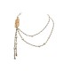 COLLIER CHANEL LAME DE RASOIR & LOGO CC PERLES & METAL DORE RAZOR BLADE NECKLACE