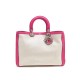 NEUF SAC A MAIN CHRISTIAN DIOR DIORISSIMO CABAS TOILE & CUIR ROSE HAND BAG 3200€