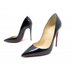 CHAUSSURES CHRISTIAN LOUBOUTIN SO KATE 35.5 ESCARPINS CUIR VERNI NOIR SHOES 545€