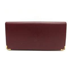 NEUF PORTEFEUILLE CARTIER INTERNATIONAL L3001362 EN CUIR BORDEAUX BILLFOLD 560€