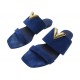 CHAUSSURES LOUIS VUITTON BAYFRONT FLAT MULES 38.5 DAIM BLEU SUEDE SHOES 750€