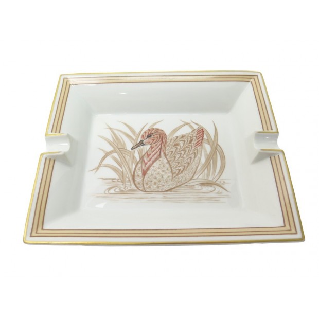 CENDRIER HERMES VIDE POCHE CANARD EN PORCELAINE BLANCHE ET BEIGE ASHTRAY 555€