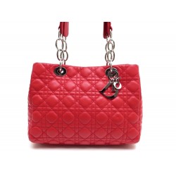 NEUF SAC A MAIN LADY DIOR CUIR ROUGE 