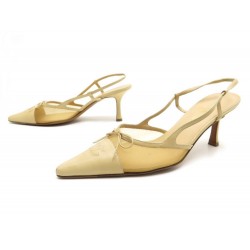 CHAUSSURES CHANEL 40 ESCARPINS EN CUIR BEIGE LEATHER COURT SHOES 610€