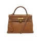 SAC A MAIN HERMES KELLY II 32 RETOURNE EN CUIR VEAU SWIFT 2007 BANDOULIERE PURSE