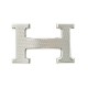 NEUF BOUCLE DE CEINTURE HERMES H POUR LIEN 32 MM ACIER PALLADIE GUILLOCHE BUCKLE